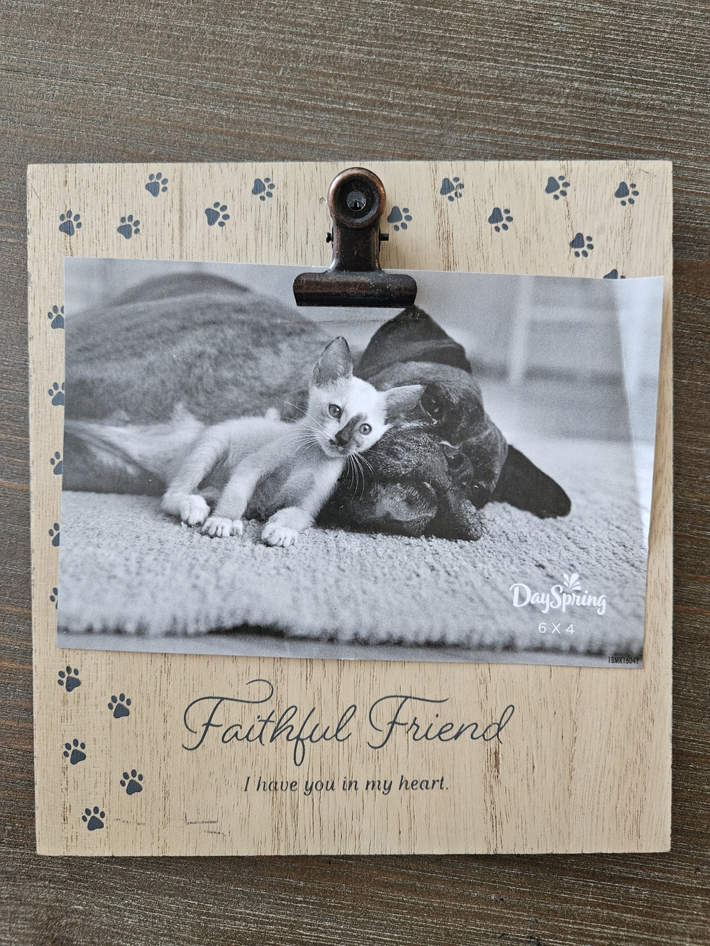Hallmark Faithful Friend Wood Photo Clip Frame New